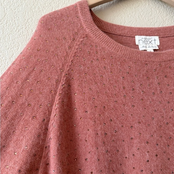 Angora Longline Crewneck Fuzzy Sweater with Rhinestones Size US 10 - Picture 9 of 14